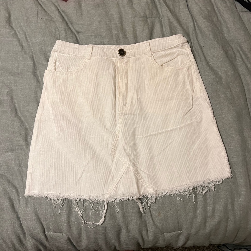 White suede skirt